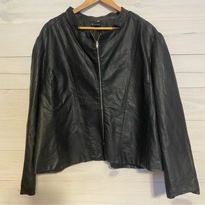 NEW DIRECTIONS WOMAN plus size zip up leather jacket sz 3X